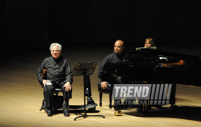 Concert of World-famous violinist Itzhak Perlman. Baku, Azerbaijan, Apr.28, 2014