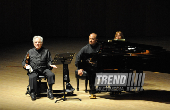 Concert of World-famous violinist Itzhak Perlman. Baku, Azerbaijan, Apr.28, 2014