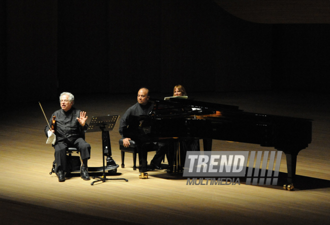 Concert of World-famous violinist Itzhak Perlman. Baku, Azerbaijan, Apr.28, 2014