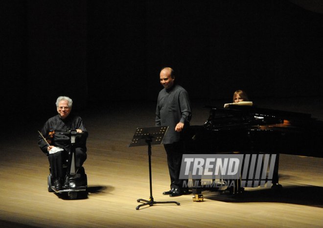 Concert of World-famous violinist Itzhak Perlman. Baku, Azerbaijan, Apr.28, 2014