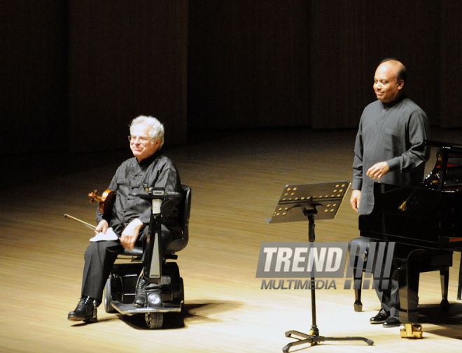 Concert of World-famous violinist Itzhak Perlman. Baku, Azerbaijan, Apr.28, 2014