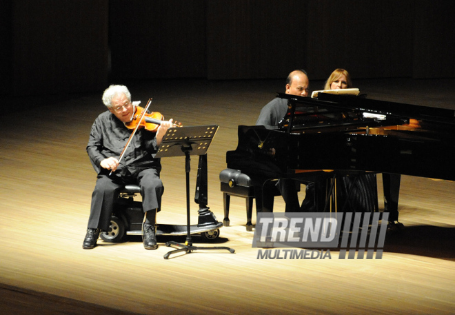 Concert of World-famous violinist Itzhak Perlman. Baku, Azerbaijan, Apr.28, 2014