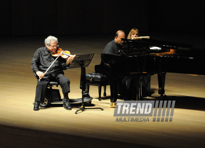 Concert of World-famous violinist Itzhak Perlman. Baku, Azerbaijan, Apr.28, 2014