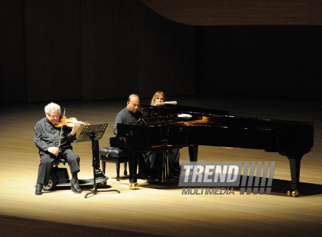 Concert of World-famous violinist Itzhak Perlman. Baku, Azerbaijan, Apr.28, 2014