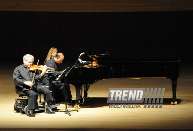 Concert of World-famous violinist Itzhak Perlman. Baku, Azerbaijan, Apr.28, 2014