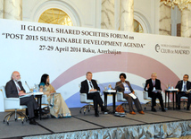 The forum is being attended by former heads of states and governments, who are the members of the Nizami Ganjavi International Center, Club of Rome and Club of Madrid, over 150 prominent public and political figures from 54 countries. Baku, Azerbaijan, Apr.28, 2014