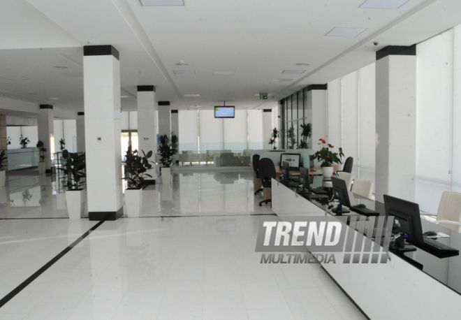 A new building of the Central Library of the Azerbaijan National Academy of Sciences. Baku, Azerbaijan, May 05, 2014