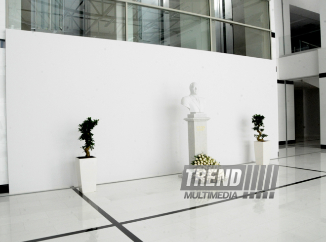 A new building of the Central Library of the Azerbaijan National Academy of Sciences. Baku, Azerbaijan, May 05, 2014