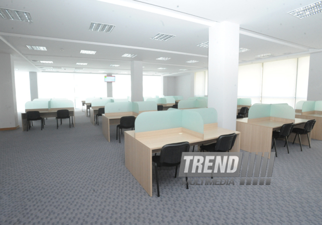 A new building of the Central Library of the Azerbaijan National Academy of Sciences. Baku, Azerbaijan, May 05, 2014