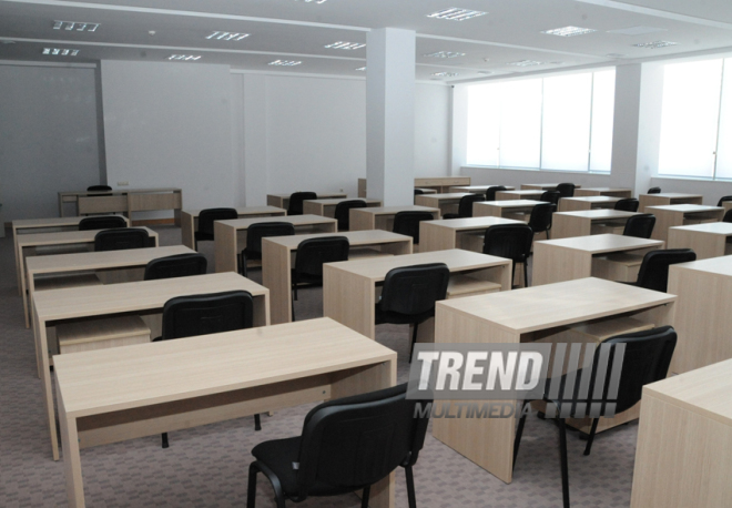 A new building of the Central Library of the Azerbaijan National Academy of Sciences. Baku, Azerbaijan, May 05, 2014