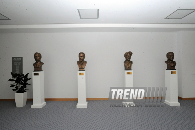 A new building of the Central Library of the Azerbaijan National Academy of Sciences. Baku, Azerbaijan, May 05, 2014