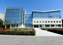 A new building of the Central Library of the Azerbaijan National Academy of Sciences. Baku, Azerbaijan, May 05, 2014