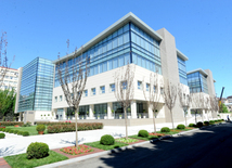 A new building of the Central Library of the Azerbaijan National Academy of Sciences. Baku, Azerbaijan, May 05, 2014