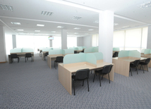 A new building of the Central Library of the Azerbaijan National Academy of Sciences. Baku, Azerbaijan, May 05, 2014