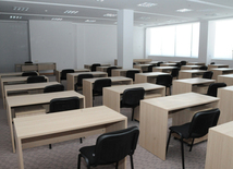 A new building of the Central Library of the Azerbaijan National Academy of Sciences. Baku, Azerbaijan, May 05, 2014