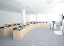 A new building of the Central Library of the Azerbaijan National Academy of Sciences. Baku, Azerbaijan, May 05, 2014
