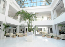 A new building of the Central Library of the Azerbaijan National Academy of Sciences. Baku, Azerbaijan, May 05, 2014