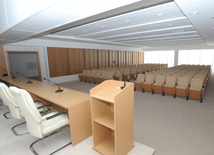 A new building of the Central Library of the Azerbaijan National Academy of Sciences. Baku, Azerbaijan, May 05, 2014