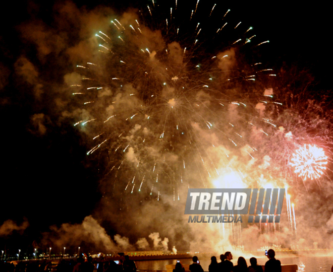 A gala concert and grandios fireworks display held in the National Park. Baku, Azerbaijan, May 10, 2014