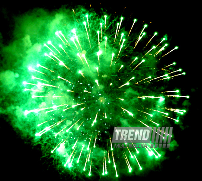 A gala concert and grandios fireworks display held in the National Park. Baku, Azerbaijan, May 10, 2014