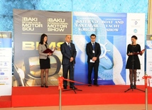 На VIII Бакинском международном мотор-шоу представлены 85 компаний из 14 стран мира. Баку, Азербайджан, 15 мая 2014 г.