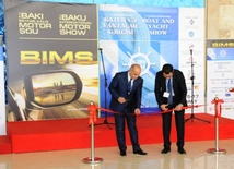 Открытие VIII Бакинского международного мотор-шоу и I Каспийской международной выставки катеров и яхт. Баку, Азербайджан, 15 мая 2014 г.