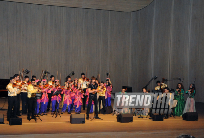 Concert of Alexander Rybak and students of the Gymnasium of Arts. Baku, Azerbaijan, May 15, 2014