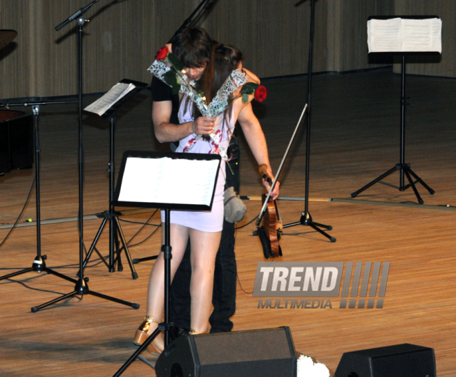 Concert of Alexander Rybak and students of the Gymnasium of Arts. Baku, Azerbaijan, May 15, 2014