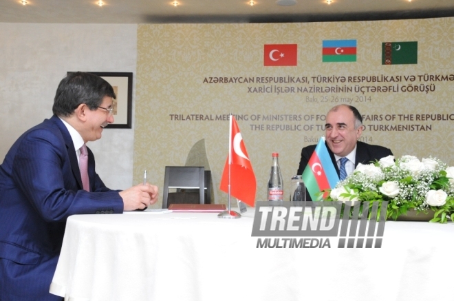 Azerbaijani, Turkish, Turkmen FMs adopt Baku Declaration. Baku, Azerbaijan, May 26, 2014