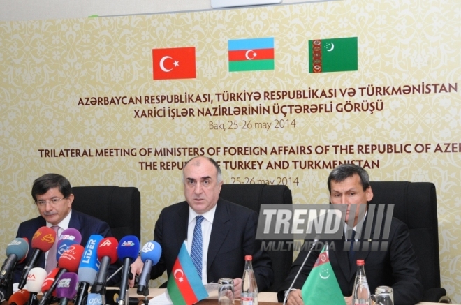 Azerbaijani, Turkish, Turkmen FMs adopt Baku Declaration. Baku, Azerbaijan, May 26, 2014