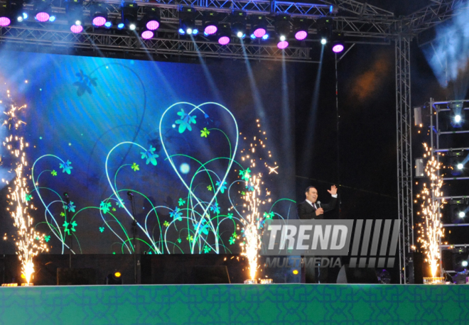 Baku hosts concert and firework celebrations on the occasion of the Day of Republic. Baku, Azerbaijan, May 28, 2014 