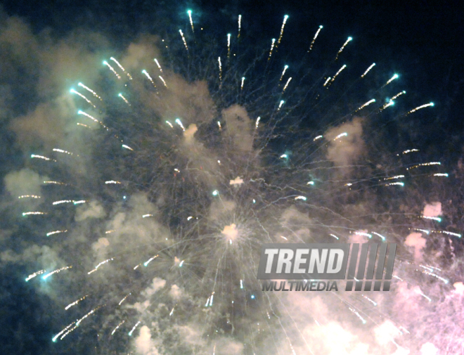 Baku hosts concert and firework celebrations on the occasion of the Day of Republic. Baku, Azerbaijan, May 28, 2014 