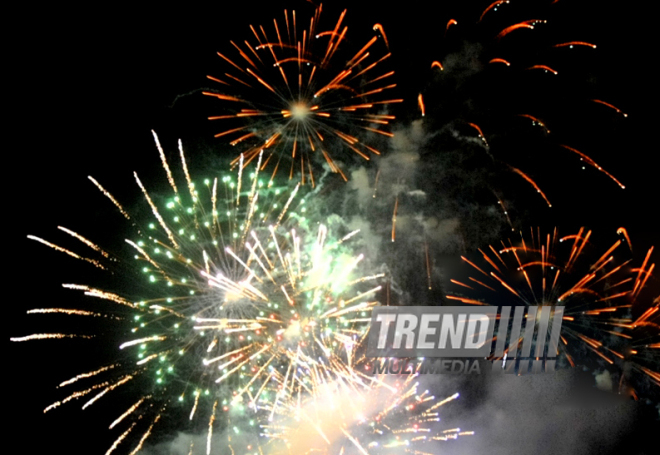 Baku hosts concert and firework celebrations on the occasion of the Day of Republic. Baku, Azerbaijan, May 28, 2014 