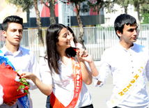 Last bell - a favorite holiday of schoolchildren. Baku, Azerbaijan, May 30, 2014