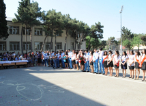 Last bell - a favorite holiday of schoolchildren. Baku, Azerbaijan, May 30, 2014