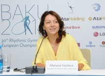 Azərbaycanın bədii gimnastika üzrə milli komandasının baş məşqçisi Mariana Vasileva. Bakı, Azərbaycan, 12 iyun 2014