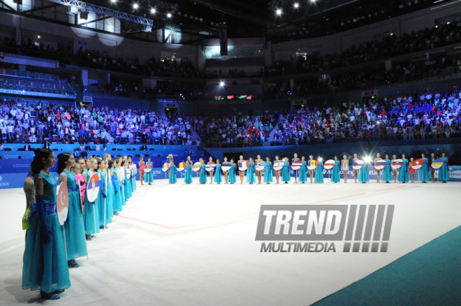 Bədii gimnastika üzrə ХХХ Avropa çempionatının rəsmi açılış mərasimi. Bakı, Azərbaycan, 13 iyun 2014