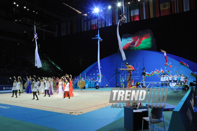 Bədii gimnastika üzrə 30-cu Avropa çempionatının bağlanış mərasimi. Bakı, Azərbaycan, 15 iyun 2014