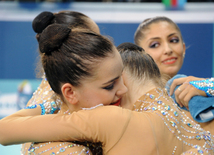 Gimnastlarımız Müslüm Maqomayevin "Mavi əbədilik" mahnısının sədaları altında çıxış ediblər. Bakı, Azərbaycan, 15 iyun 2014