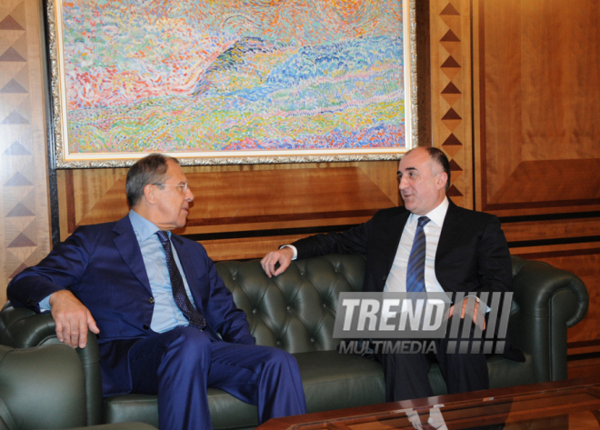 Azerbaijani Foreign Minister Elmar Mammadyarov met his russian counterpart Sergey Lavrov. Baku, Azerbaijan, June 18, 2014