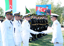 A solemn ceremony of graduates of special educational institutions of the Heydar Aliyev Higher Military School. Baku, Azerbaijan, June 24, 2014