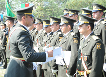 A solemn ceremony of graduates of special educational institutions of the Heydar Aliyev Higher Military School. Baku, Azerbaijan, June 24, 2014