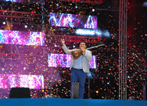 A concert and fireworks on the anniversary of Heydar Aliyev's coming to power in Azerbaijan. Baku, Azerbaijan, July 14, 2014