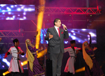 A concert and fireworks on the anniversary of Heydar Aliyev's coming to power in Azerbaijan. Baku, Azerbaijan, July 14, 2014