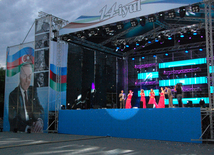 A concert and fireworks on the anniversary of Heydar Aliyev's coming to power in Azerbaijan. Baku, Azerbaijan, July 14, 2014