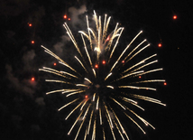 A concert and fireworks on the anniversary of Heydar Aliyev's coming to power in Azerbaijan. Baku, Azerbaijan, July 14, 2014