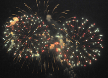 A concert and fireworks on the anniversary of Heydar Aliyev's coming to power in Azerbaijan. Baku, Azerbaijan, July 14, 2014