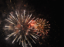 A concert and fireworks on the anniversary of Heydar Aliyev's coming to power in Azerbaijan. Baku, Azerbaijan, July 14, 2014