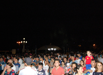 A concert and fireworks on the anniversary of Heydar Aliyev's coming to power in Azerbaijan. Baku, Azerbaijan, July 14, 2014