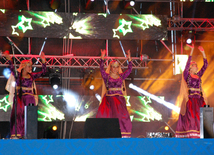 A concert and fireworks on the anniversary of Heydar Aliyev's coming to power in Azerbaijan. Baku, Azerbaijan, July 14, 2014